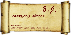 Batthyány József névjegykártya